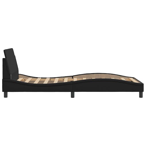 NNEVL Bed Frame with Headboard Black 107x203 cm Faux Leather