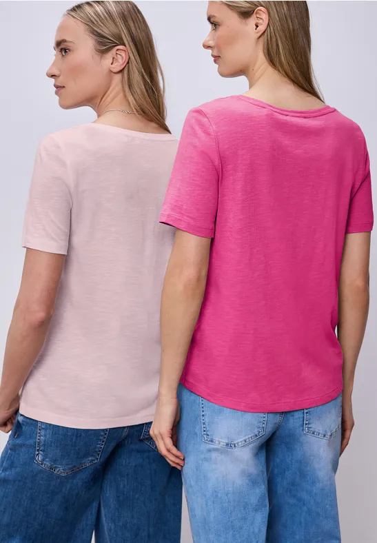 Basic T-Shirt mit Kurzarm im 2er-Pack
