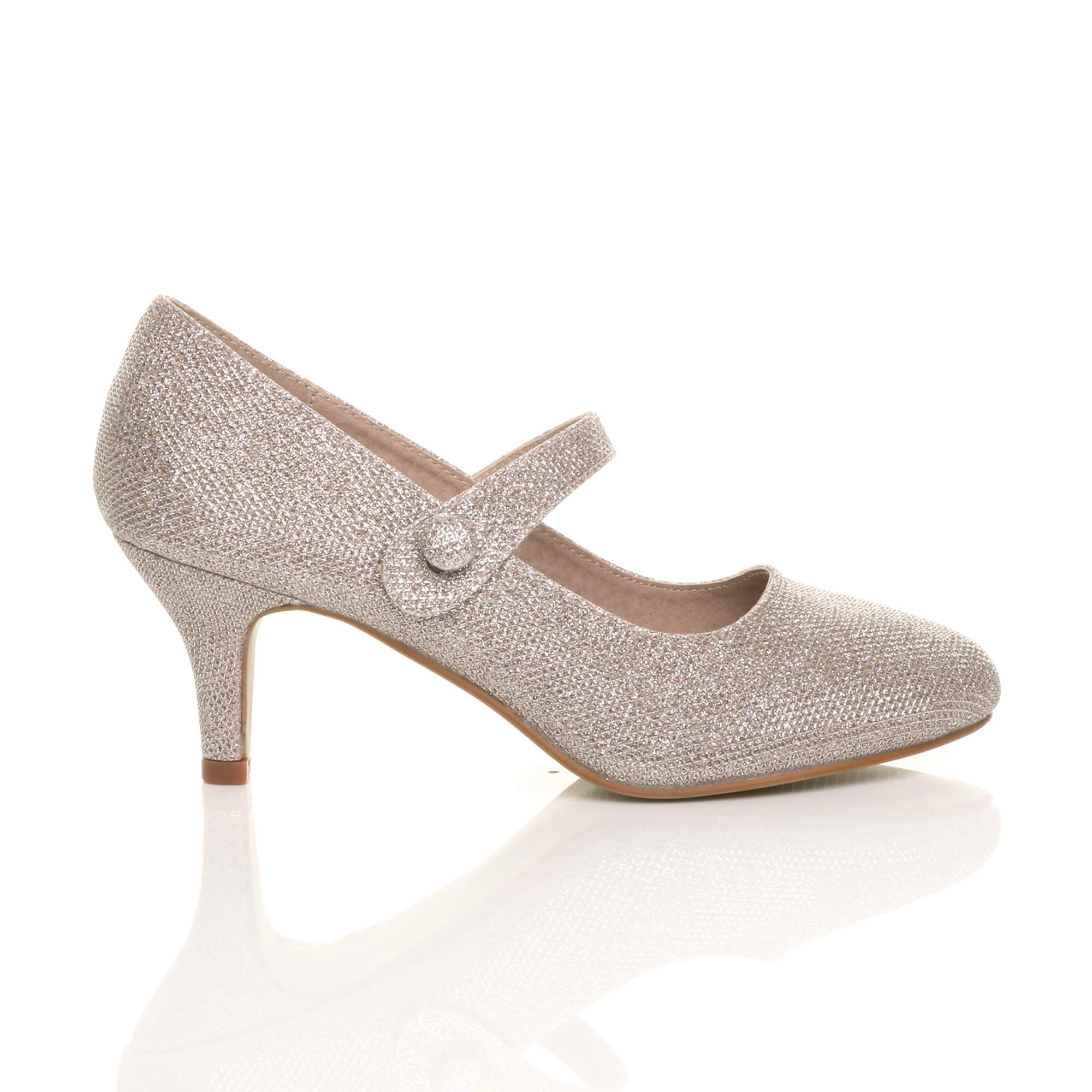 AJVANI Mid Heel Mary Jane Court Shoes
