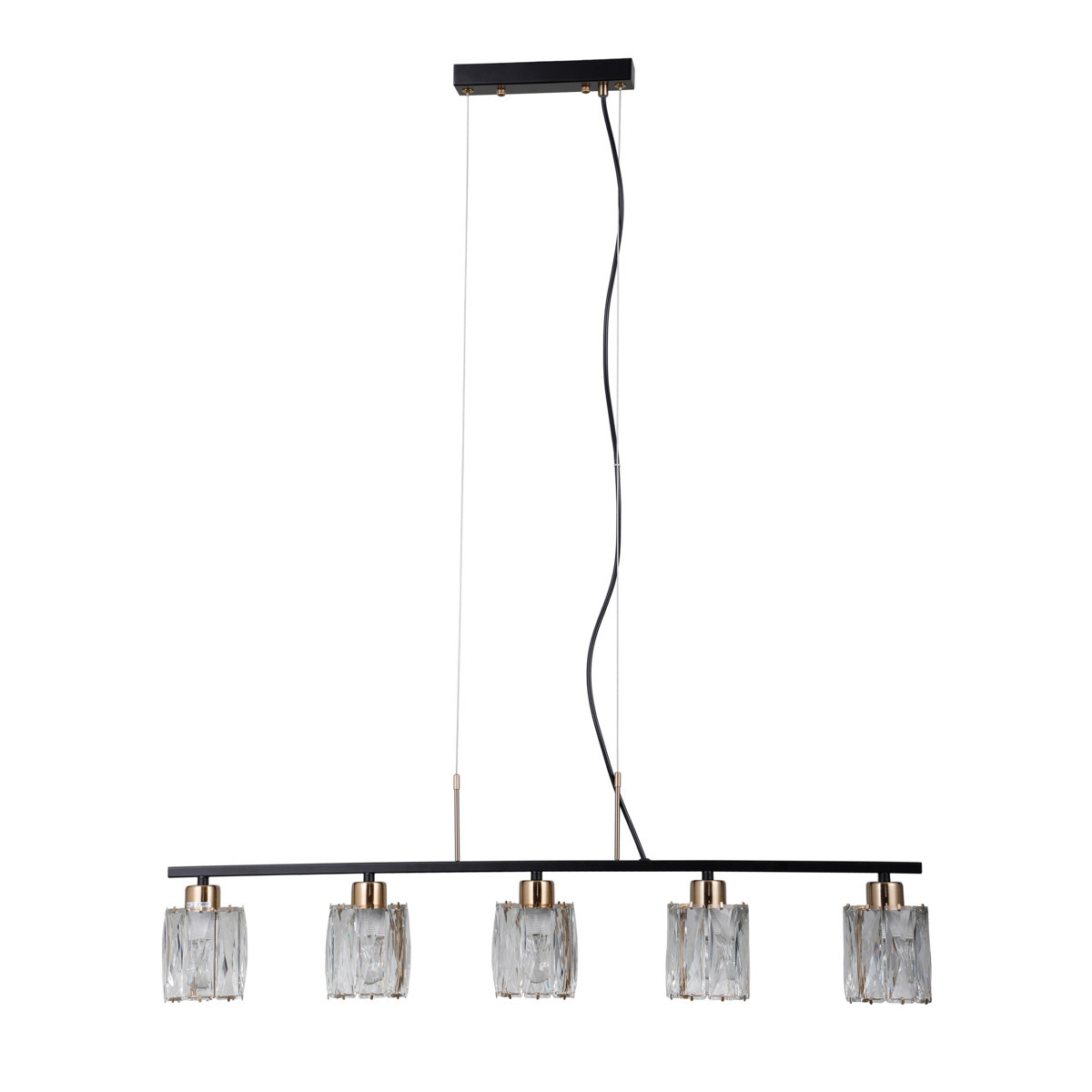 Lampa wisząca czarna matowa SIMONA 5xE14x40W wym: 110x85x10 cm Italux