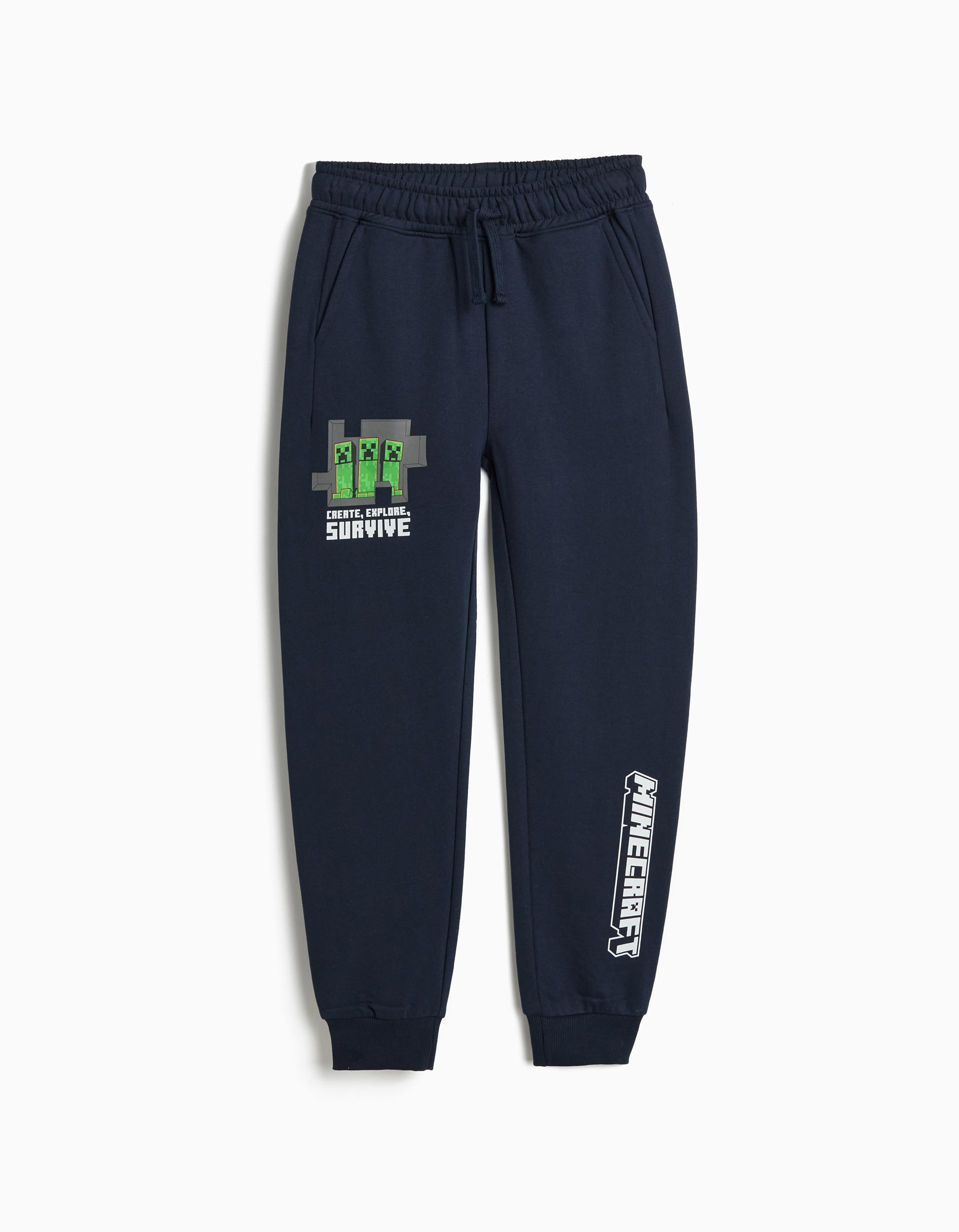 Calças Jogging de Felpa 'Minecraft', Menino, Azul Escuro