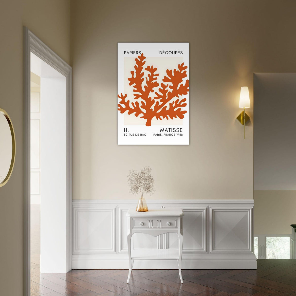 Artfulprints Poster Matisse – Aqua bloom orange  - 70x100 cm - Oranje