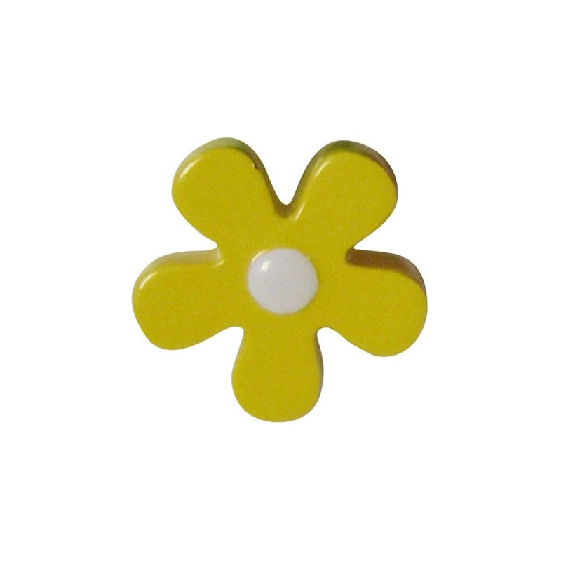 Bouton en résine fleur jaune 43 x 23 mm LINEA BERTOMANI