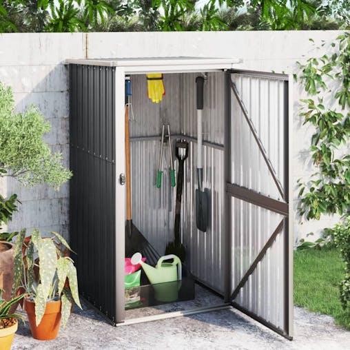 NNEVL Garden Tool Shed Anthracite 88x89x161 cm Galvanised Steel