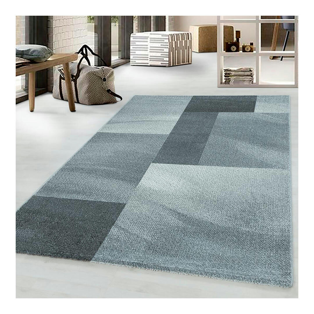 HIRONDELLE - Tapis géométrique design en polypropylène gris 120x170