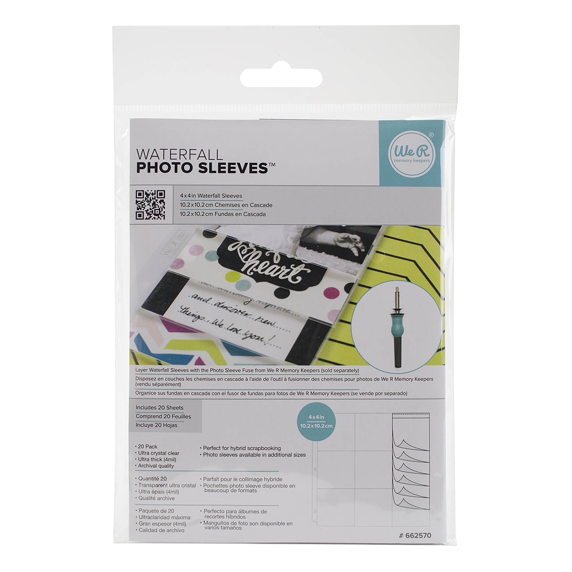 We R Makers Waterfall Photo Sleeves 4 x 4 Inches 20 Pack