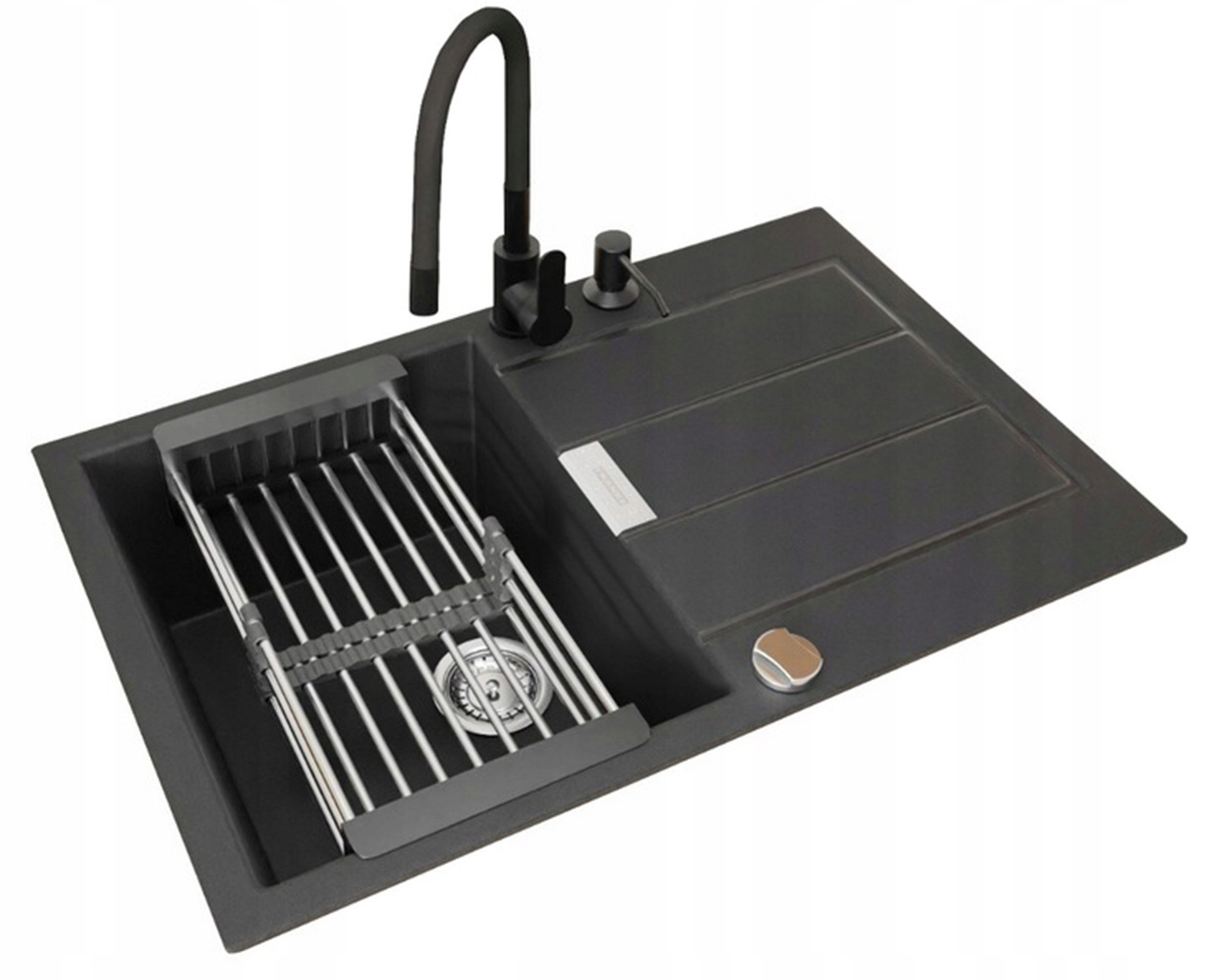 Zlew Franke Sirius SID 2.0 S2D 611-78 czarny kwarc bateria