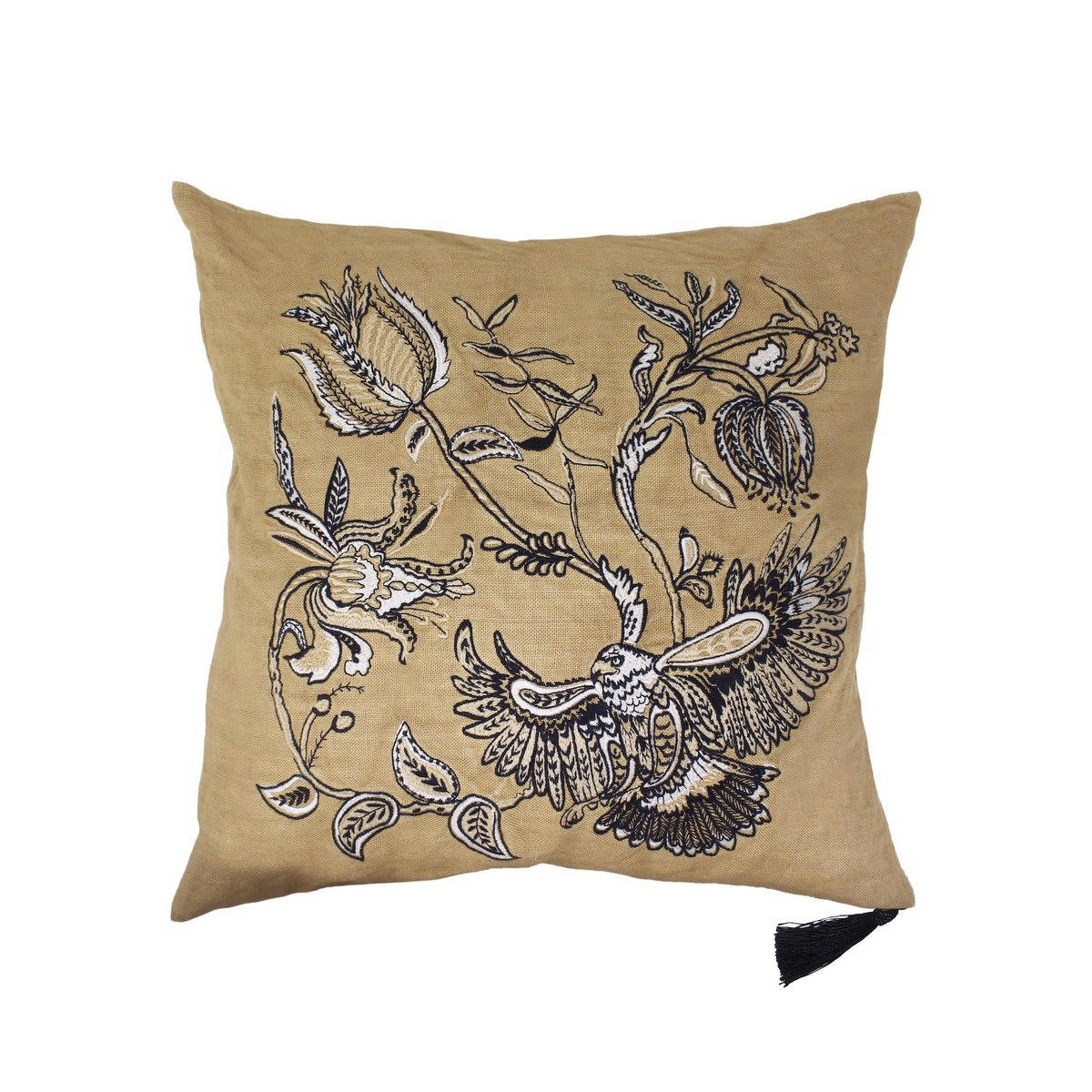 CALIFORNIE 1960 - - Coussin en lin pur lavé  Harris ocre  45x45