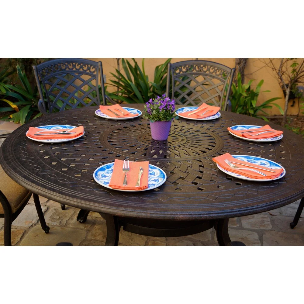 7-Piece Patio Dining Set, 60 Inch Round Dining Table