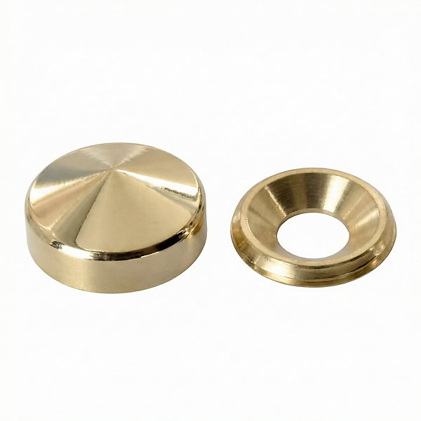4 Cache-vis coniques Laiton poli ø22 mm