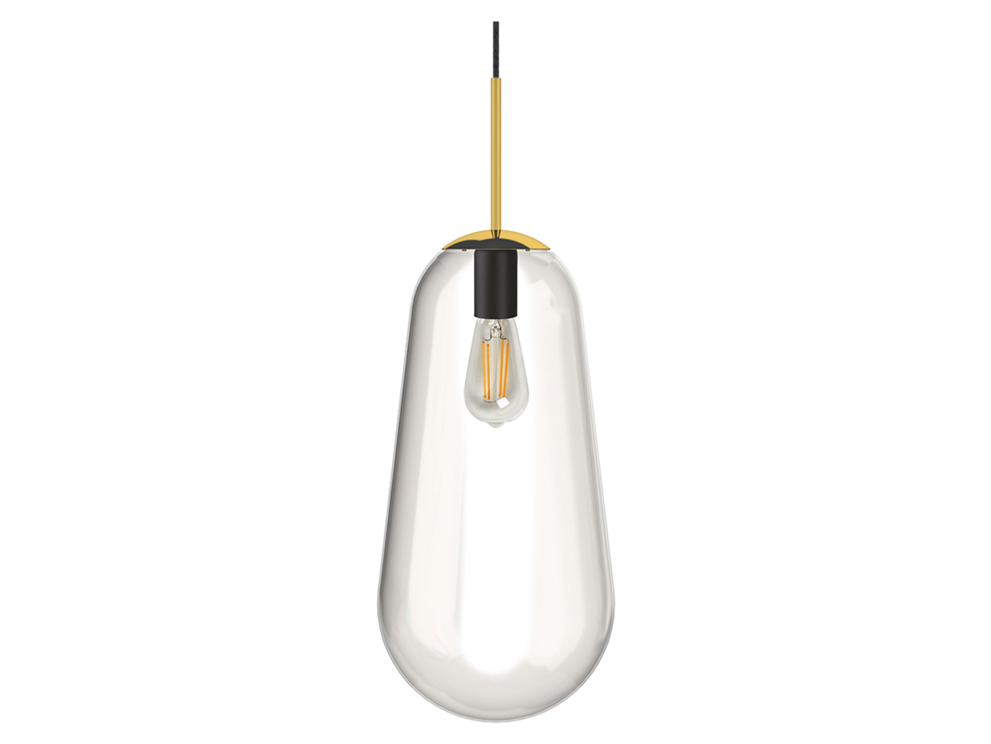 Lampa wisząca Pear szklana transparentna