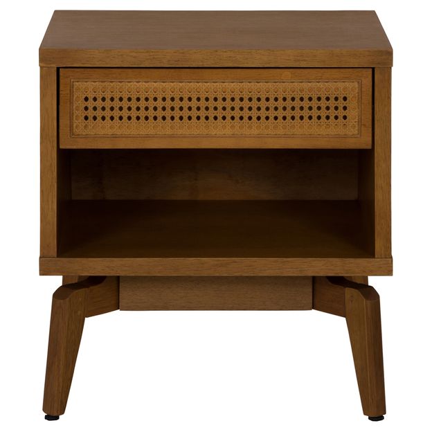 MESA DE CABECEIRA 1 GAVETA COM PALHINHA ARES