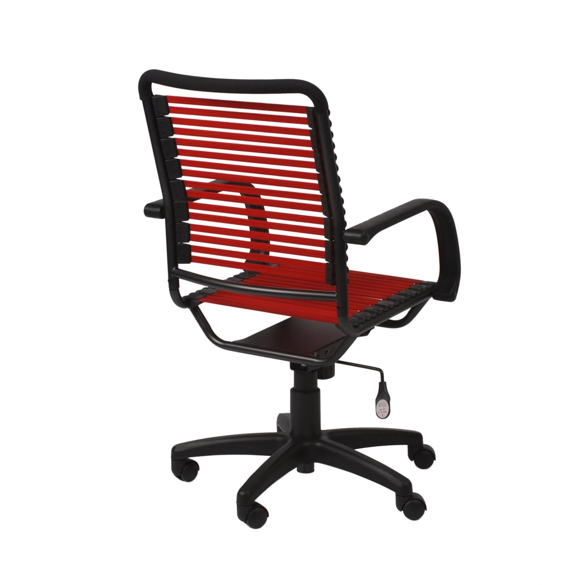 45 Black and Red Flat Bungee Cord High Back Office Chair