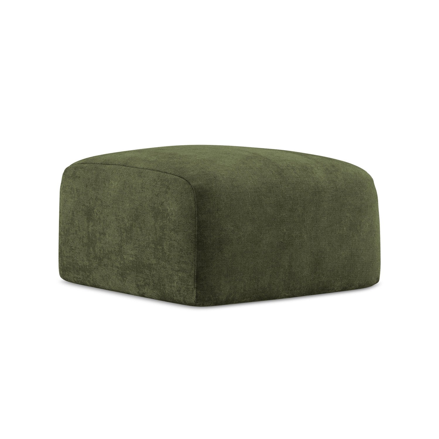 LaMiaSofa Poef Savona - chenille stof - olijf - 65x65x40