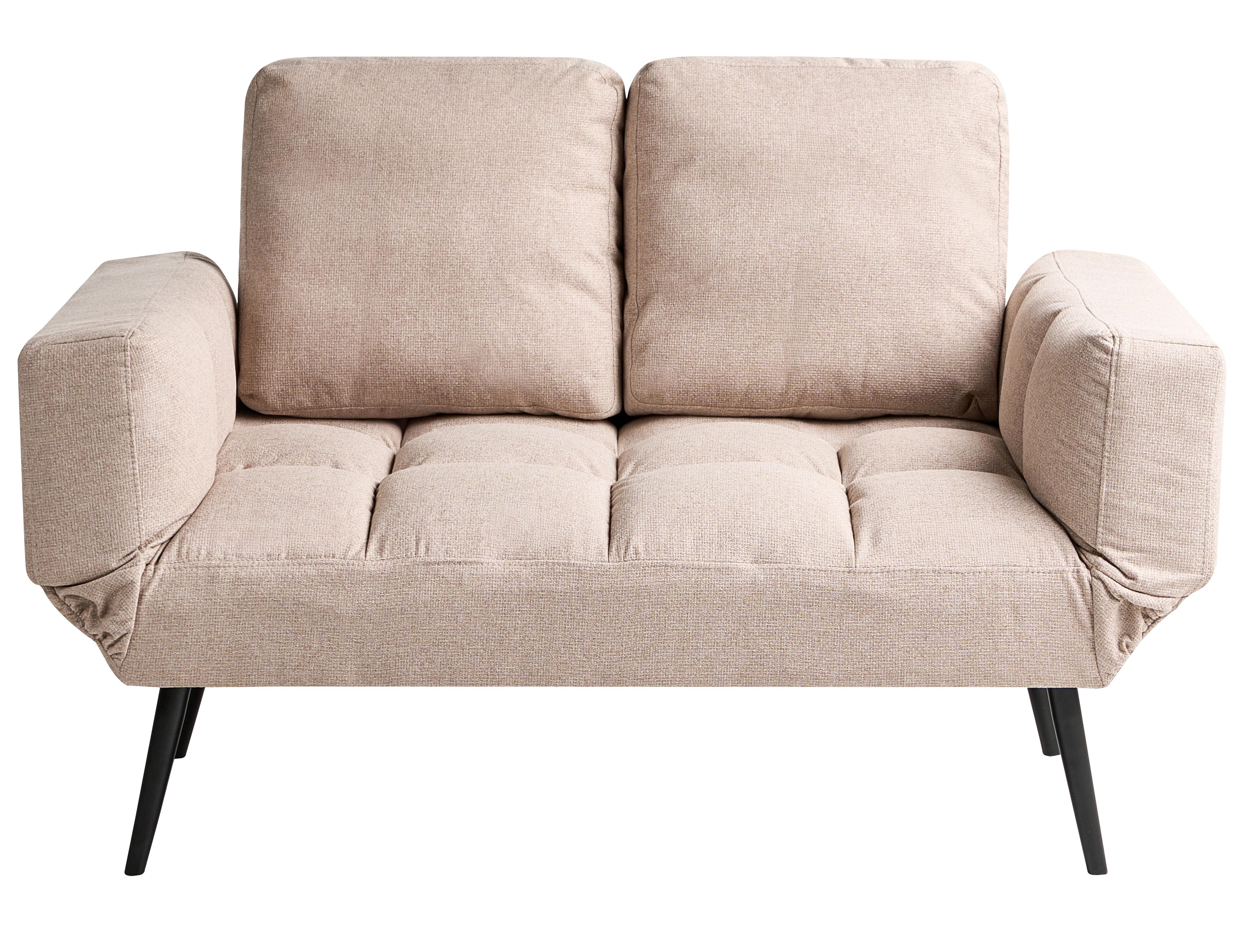Sofa Bed 2 Seater BREKKE Fabric Beige