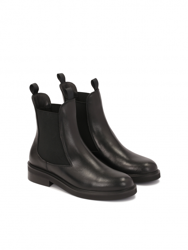 Leather slip-on boots