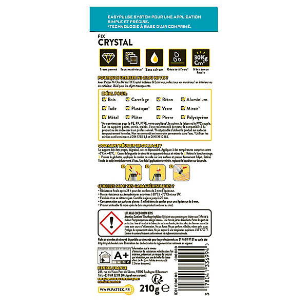 Colle Fixation One For All Express Pattex pistolet 210g