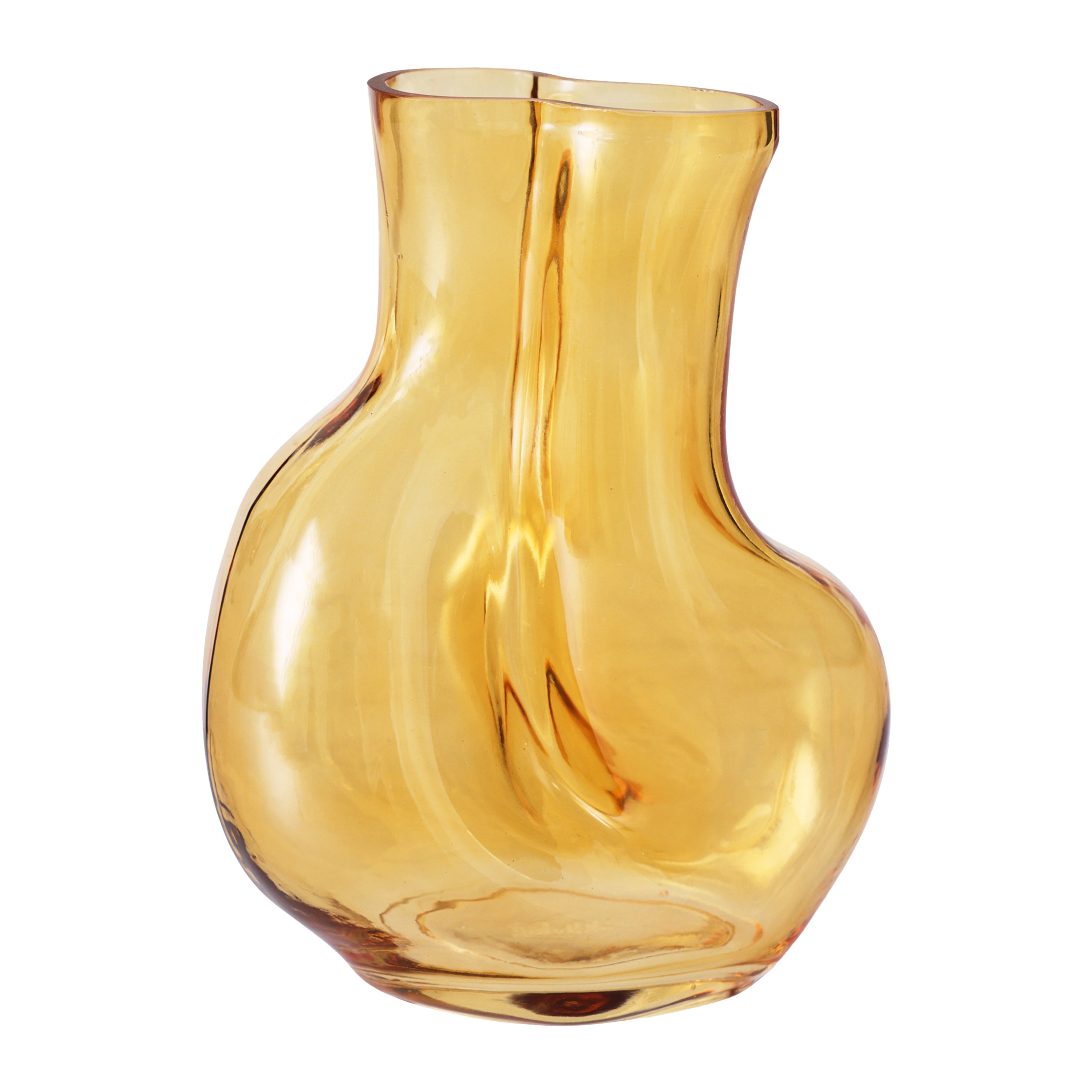 HKliving Gleam Glass Vaas Medium - Amber