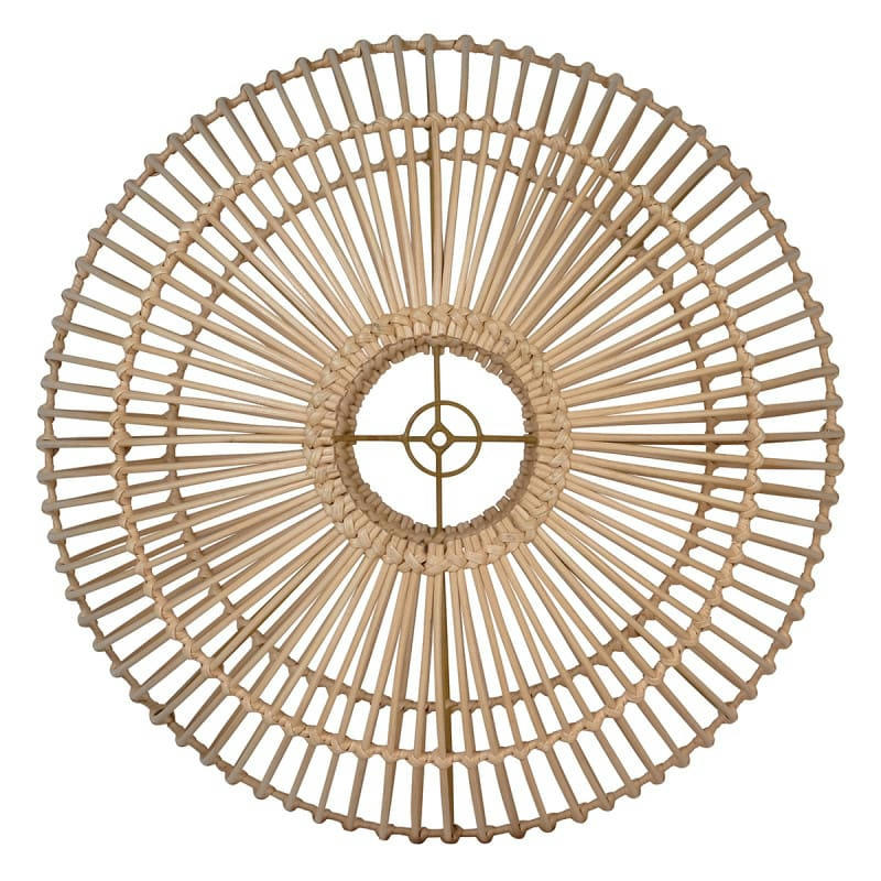 - Abat-jour rond en rotin