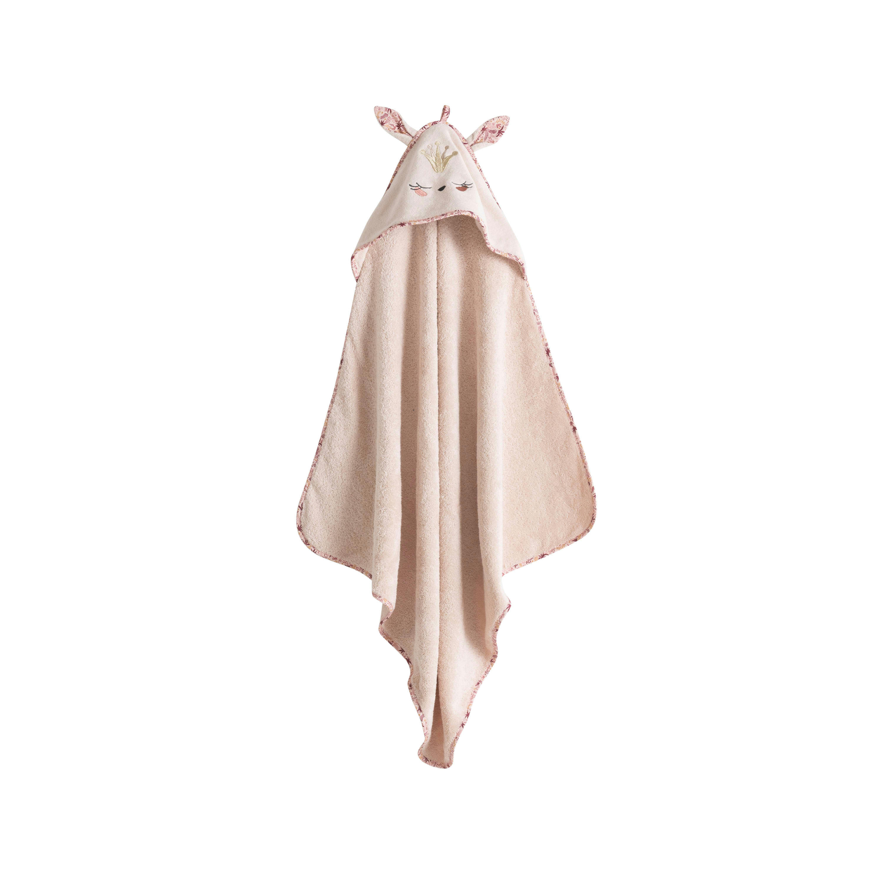 HAPPYFUL - Cape de bain Nude bouclette brodé beige 80 x 80 cm