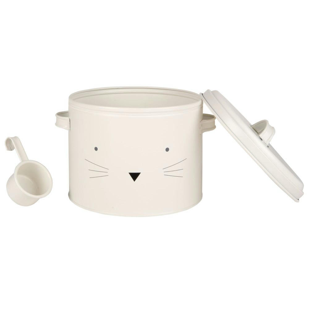 GIRLY - Boîte à croquettes pour chat en métal blanc