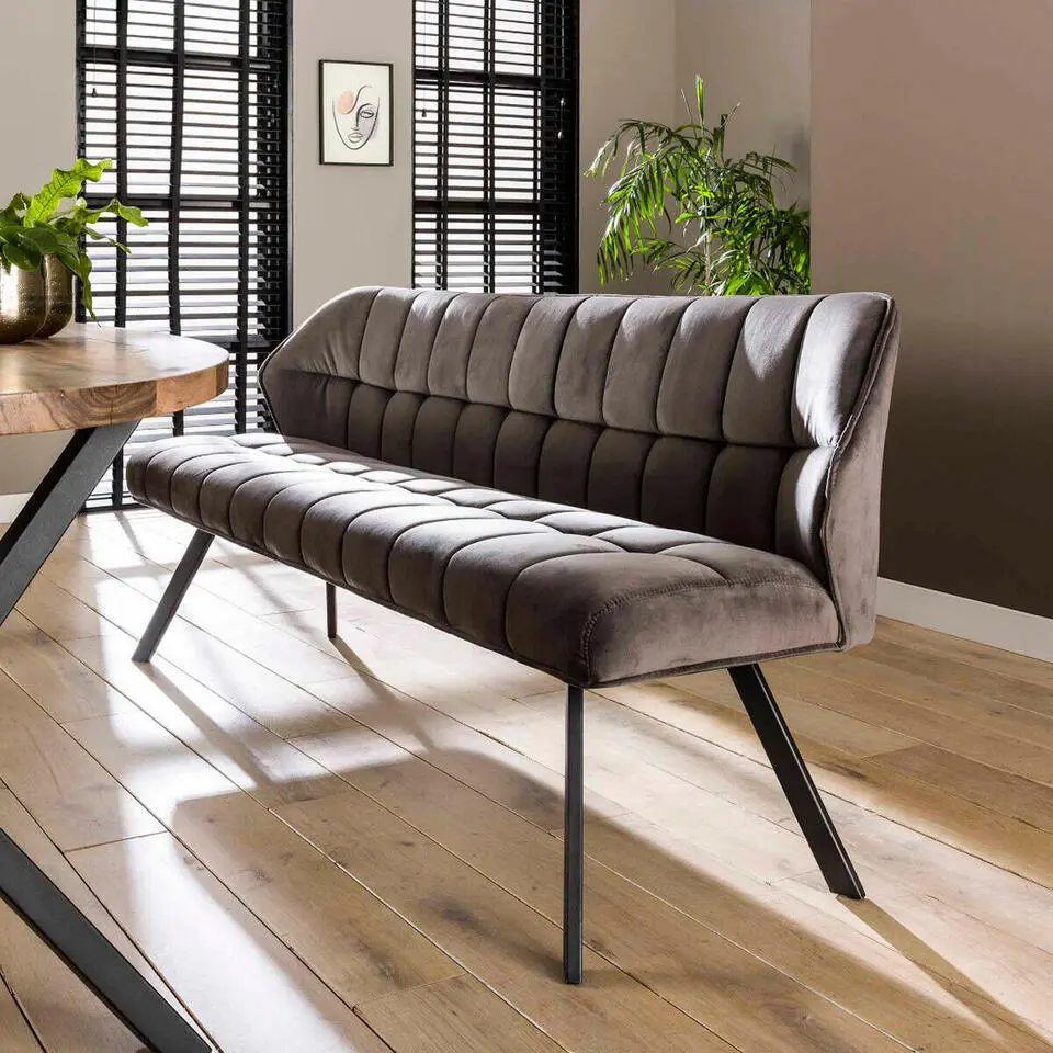 Fraaai - Ramon eetkamerbank 180 cm velvet antraciet
