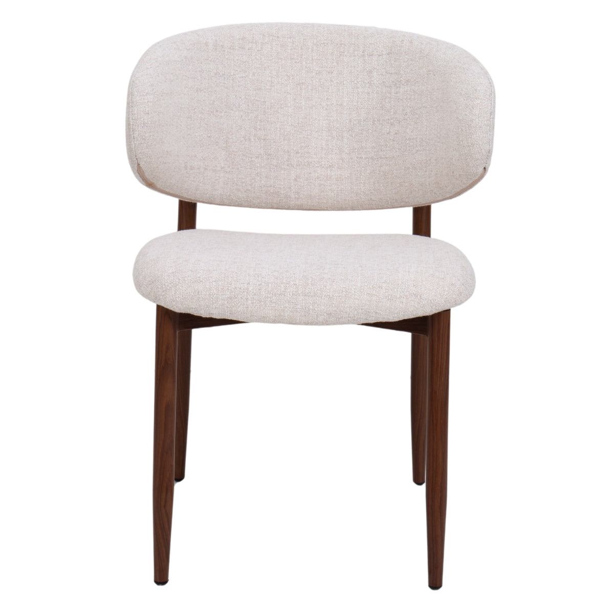 DÉJA Living Eetkamerstoel Jessie - Beige/Walnoot - Set van 2