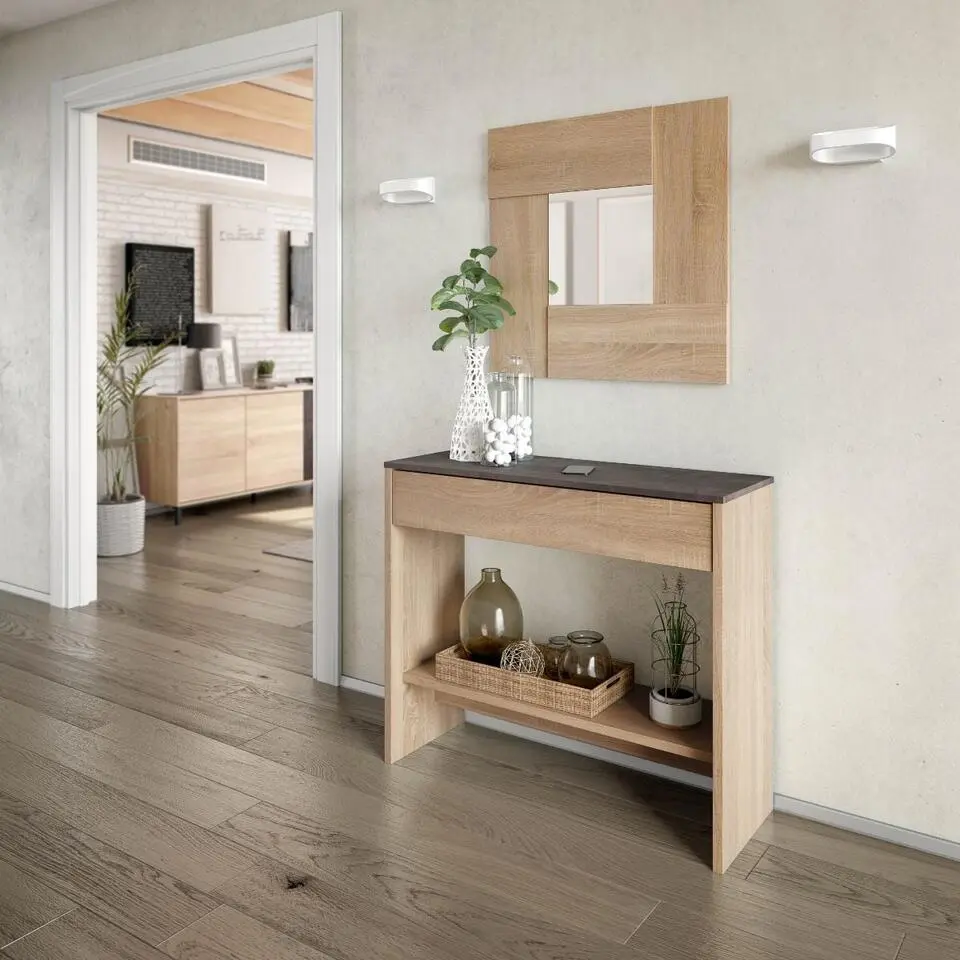 Calicosy - OXYS Design halconsole - Licht hout - 33x92x79 cm