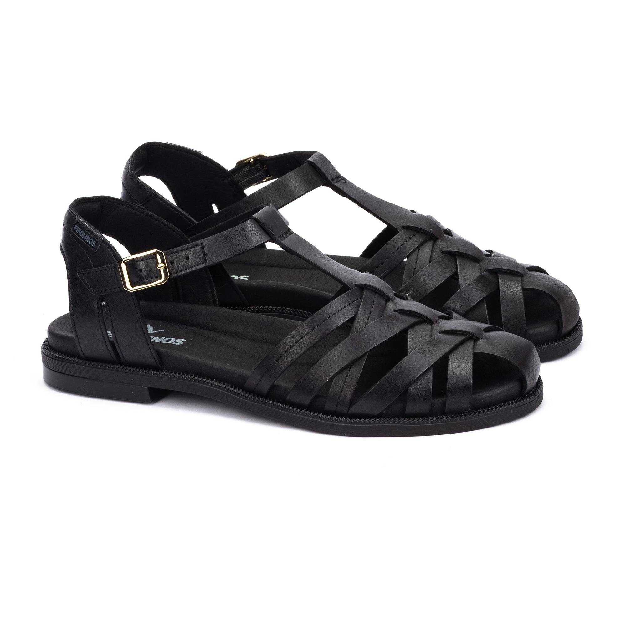 NAVIA - Sandalias planas con hebilla para mujer