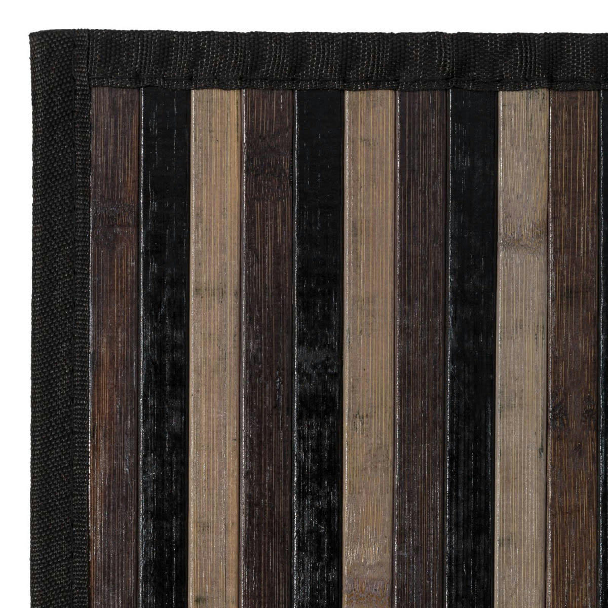 - Tapis descente de lit bambou rayé gris 60x90cm