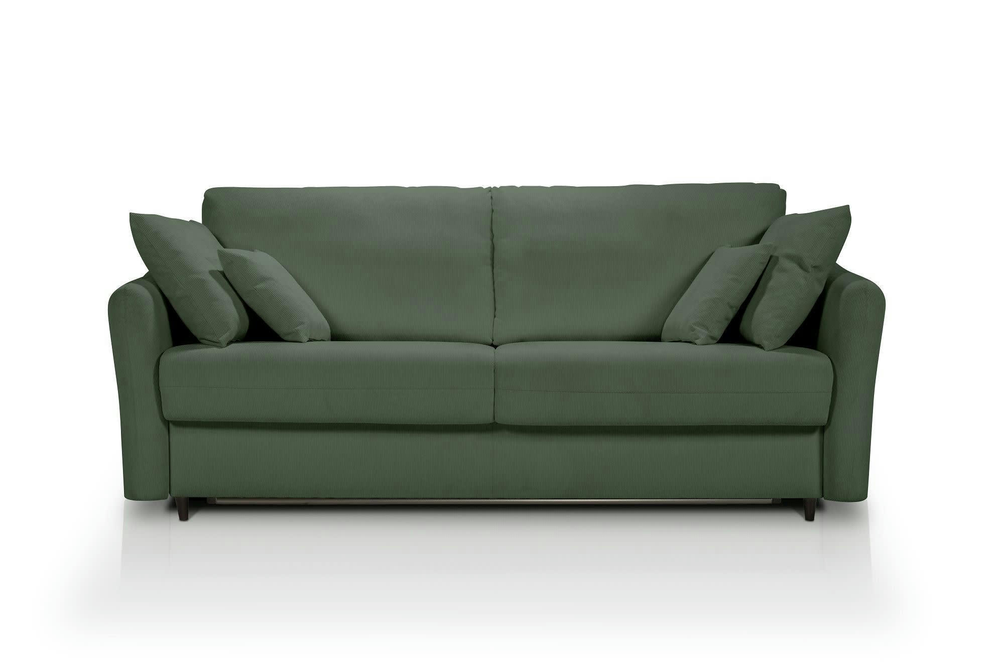 CAPELLA - Canapé droit convertible 3 places  en velours côtelé