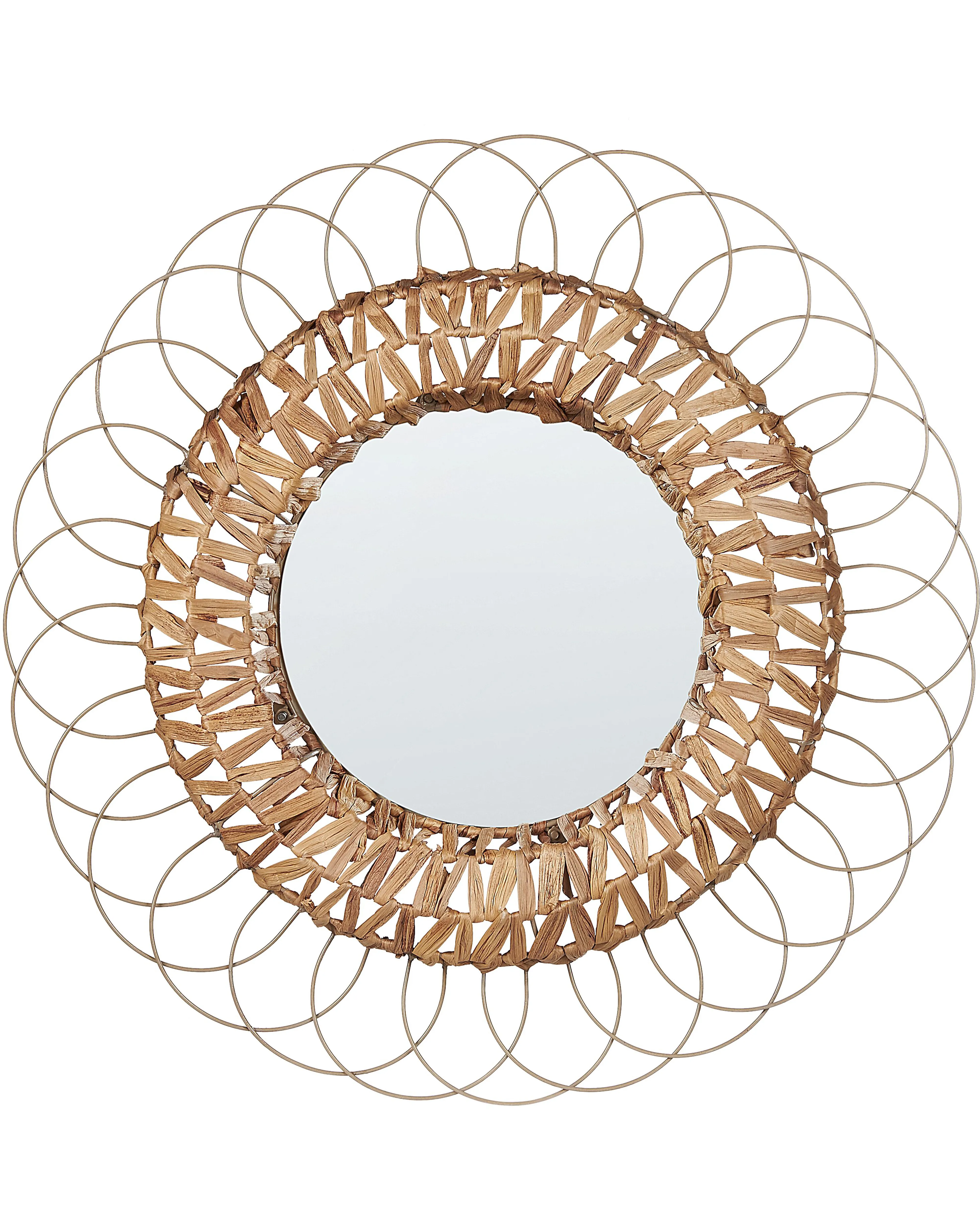 Wall Mirror PAMOL 67 cm 67 cm Wicker Natural
