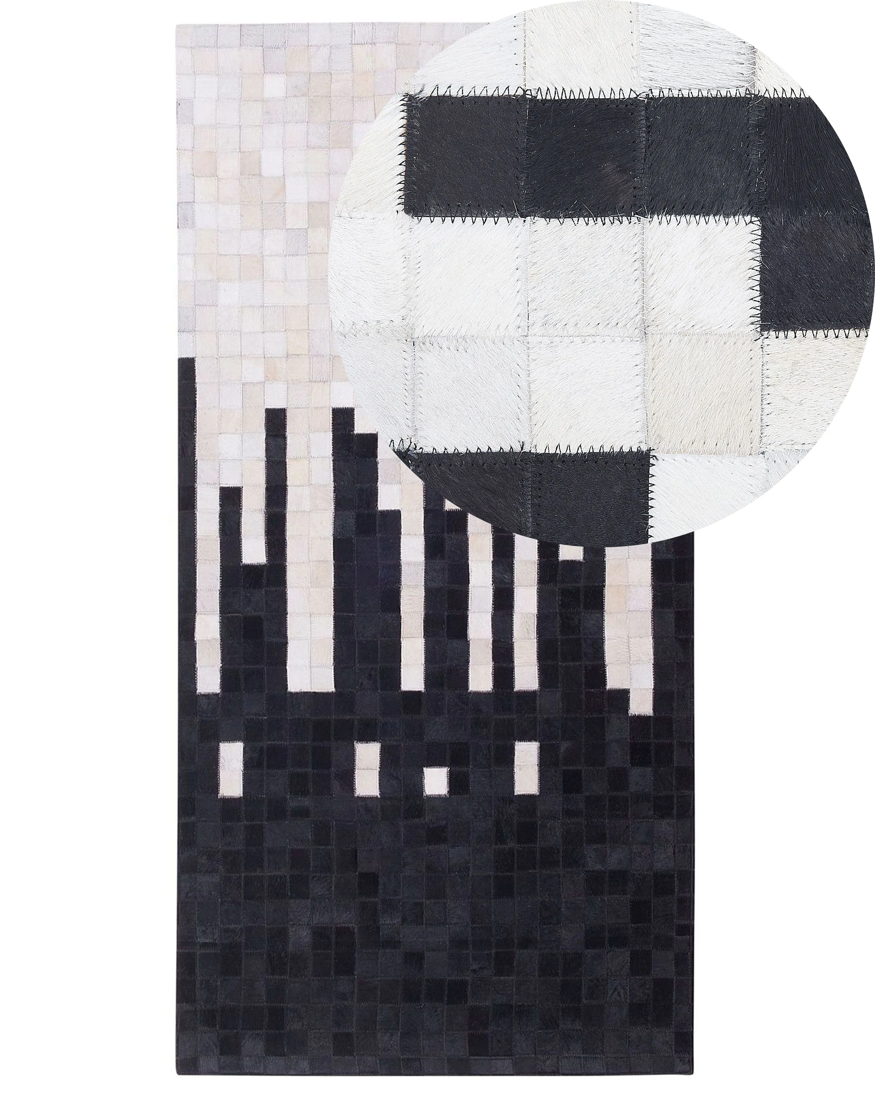 Rug BOLU Black 160 x 230 cm Leather