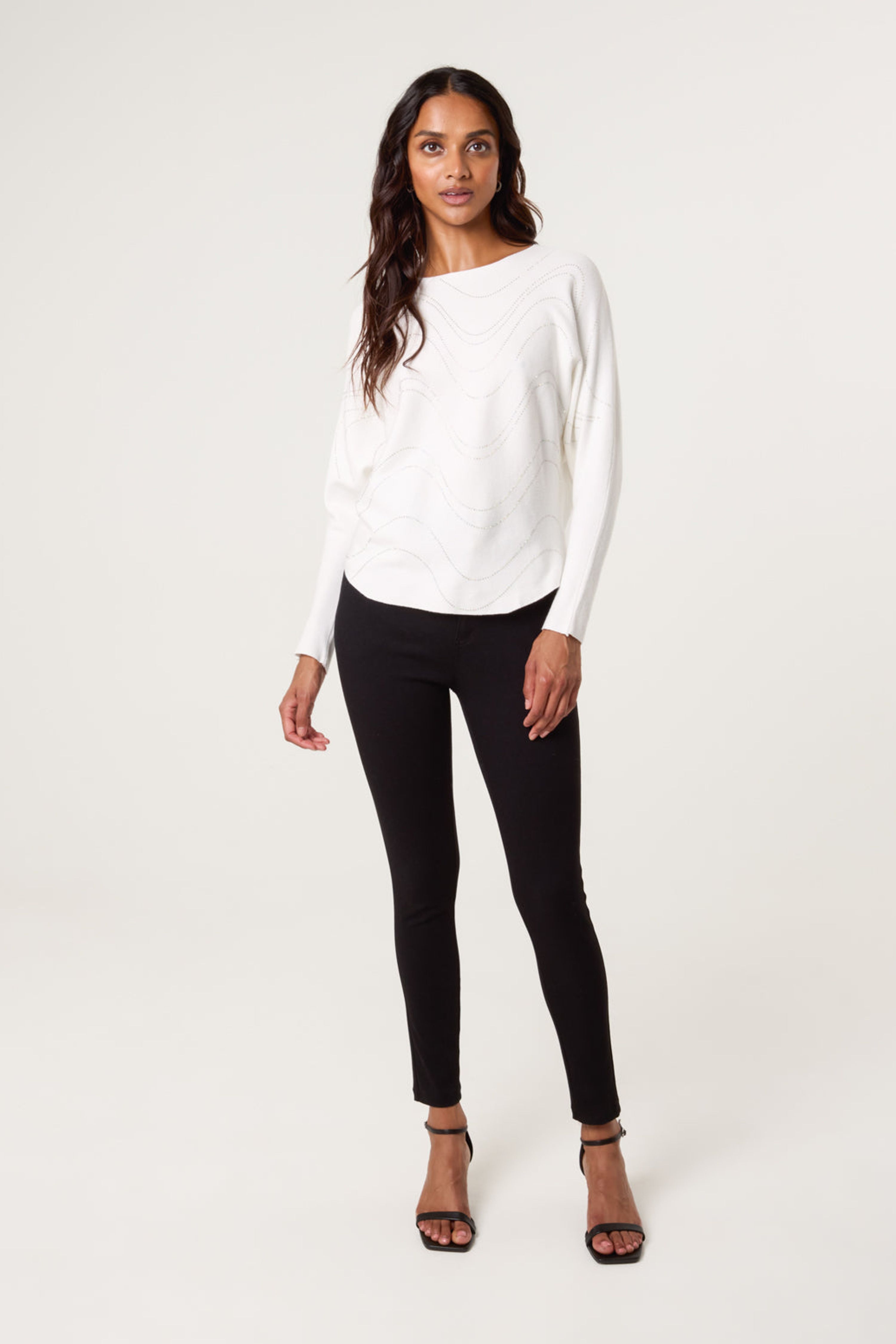 Blue Vanilla Ivory Rhinestone Jumper