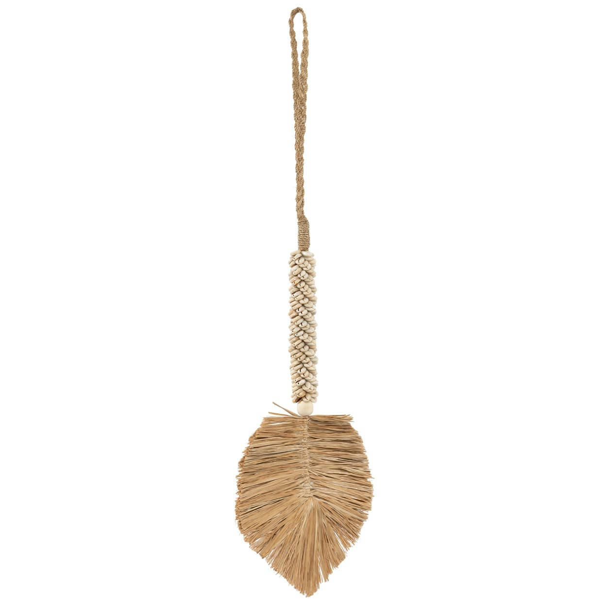 RAFFIA SHELL - Décoration suspendue en coquillage et raphia creme naturel