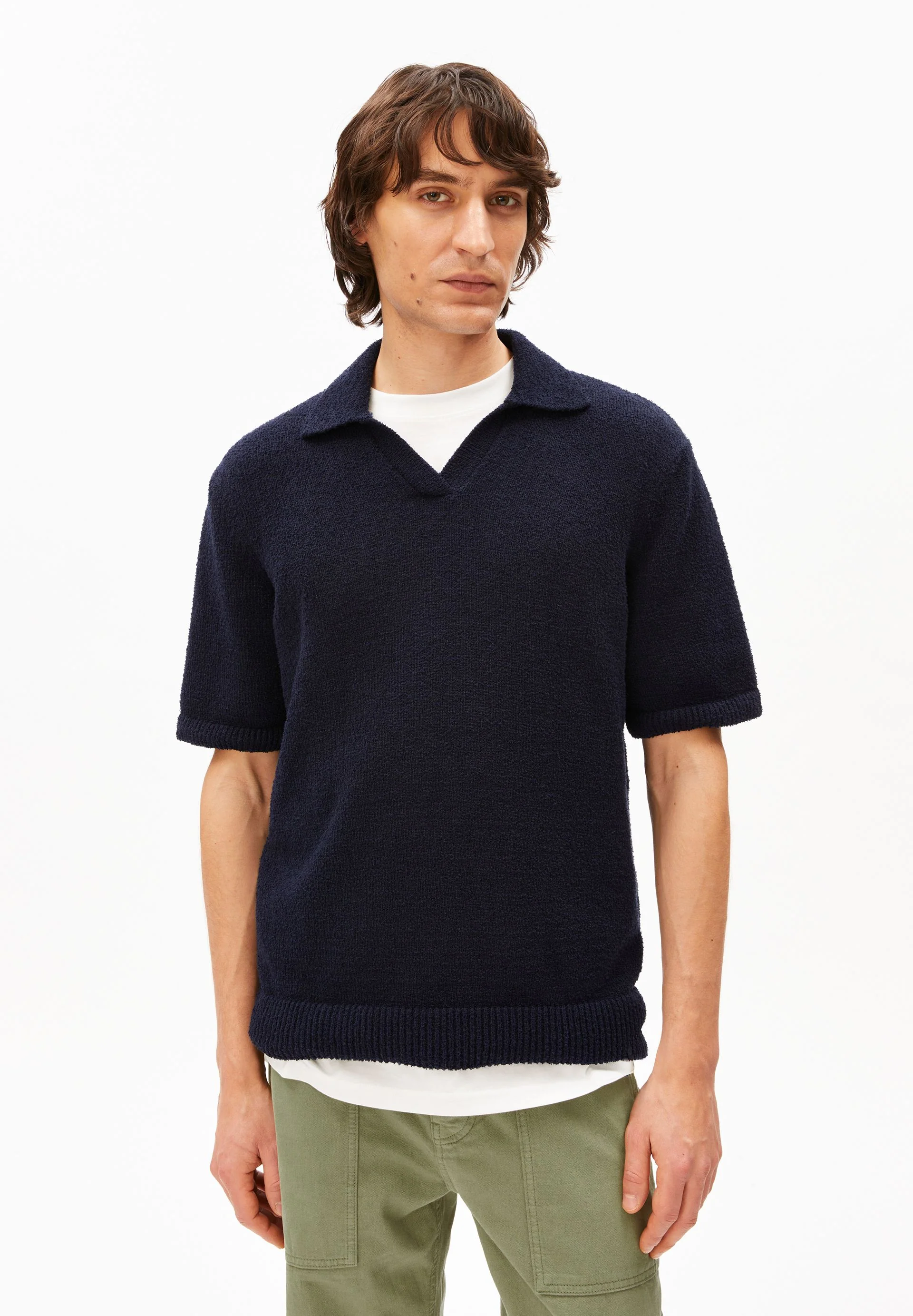 BOUCLE STRICKPOLOSHIRT