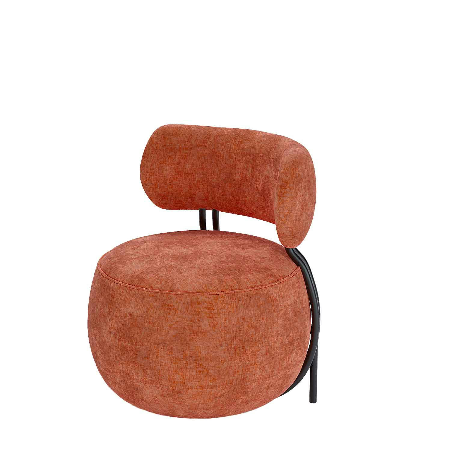 MIA - Fauteuil rond en velours ocre