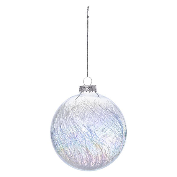 Boule irisée avec picots 10cm verre - feeric lights &christmas