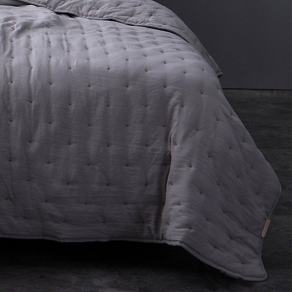 Couvre lit matelassé et moelleux (230x250 cm - Gris clair)