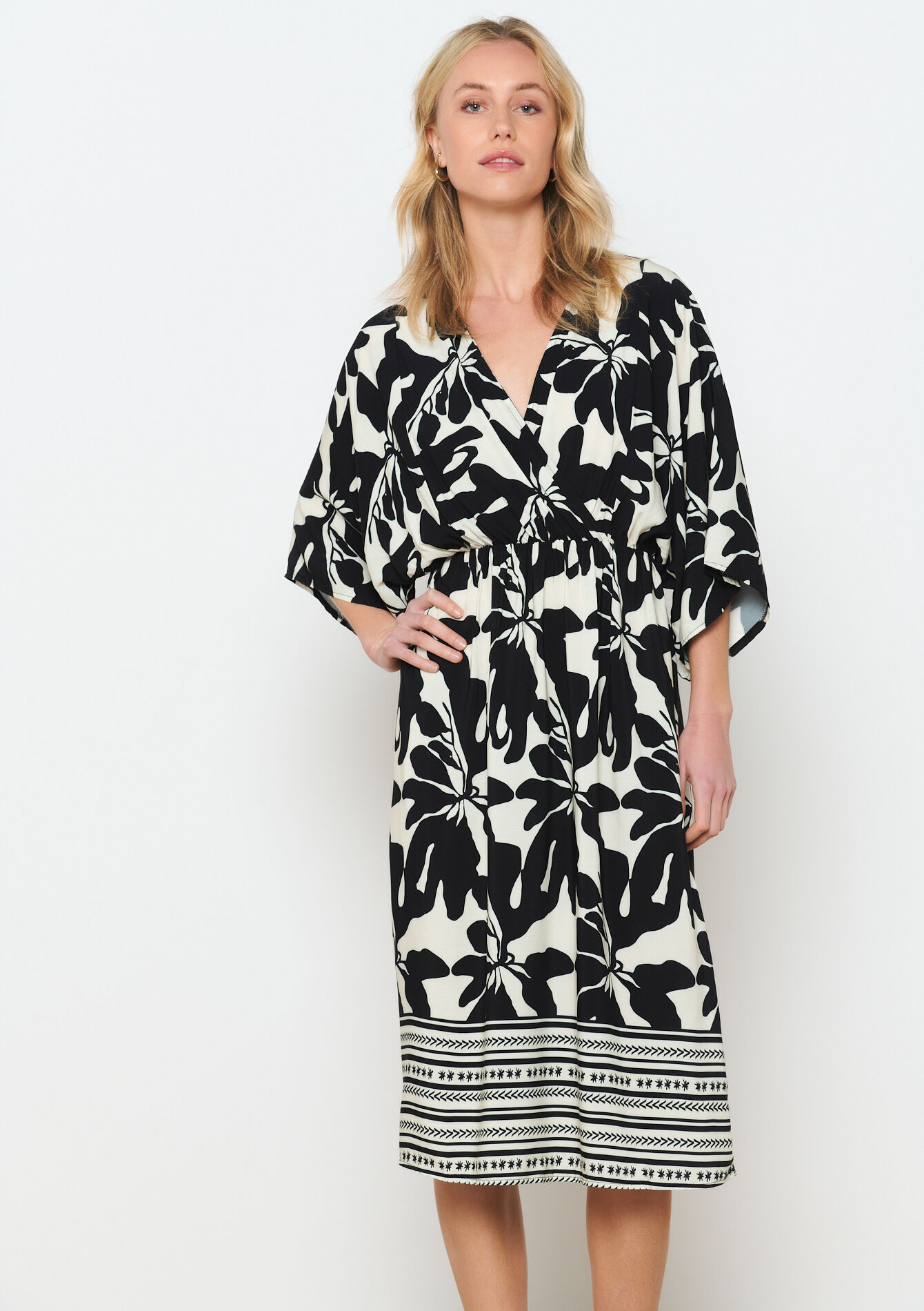 Midi-jurk met bloemenprint