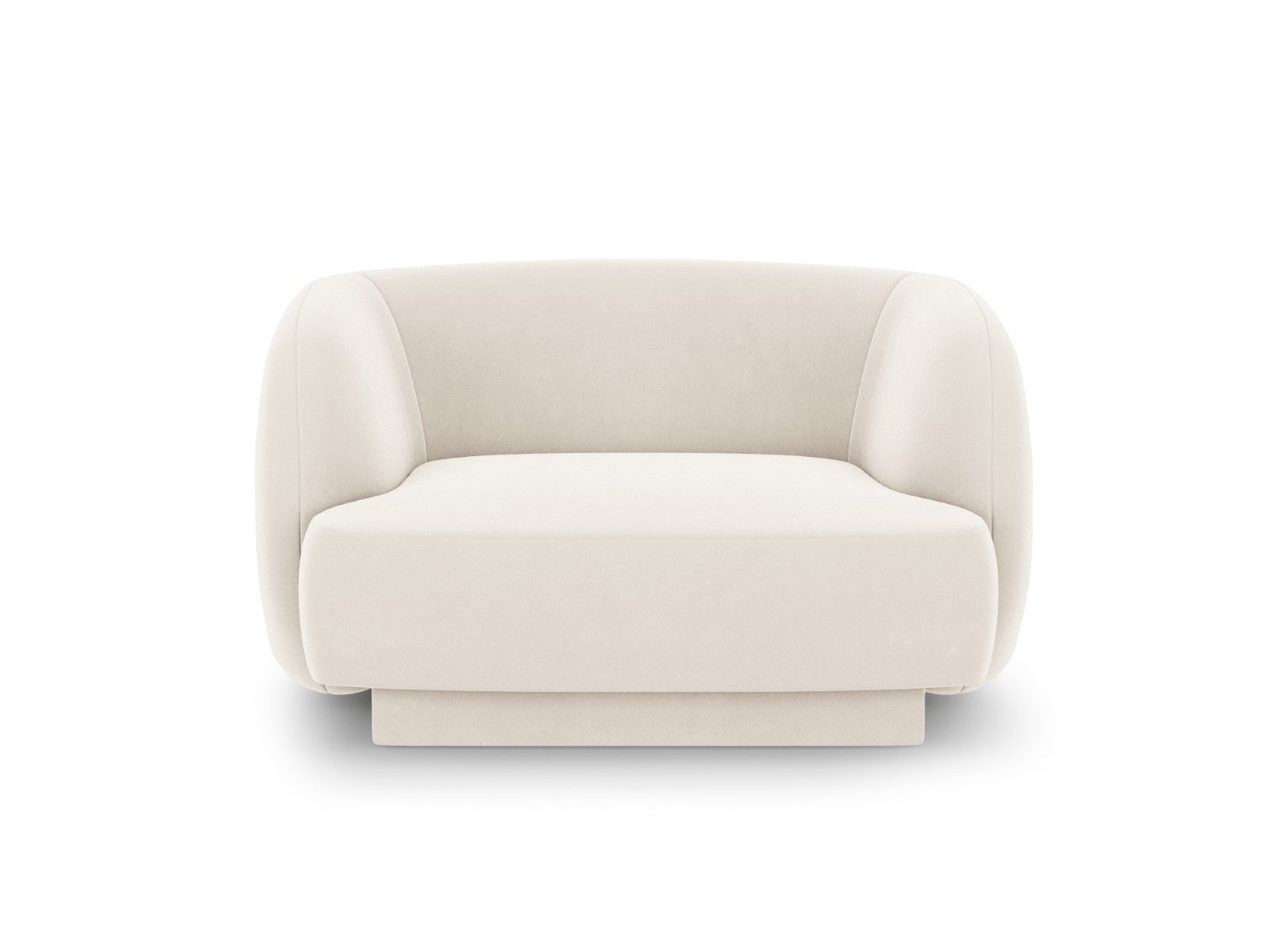 Micadoni Fauteuil Miley flueel, lichtbeige - 90x103x70cm
