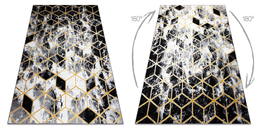 Dywan GLOSS 3D nowoczesny 409A 82 Sześcian, stylowy, glamour, 80x150 cm