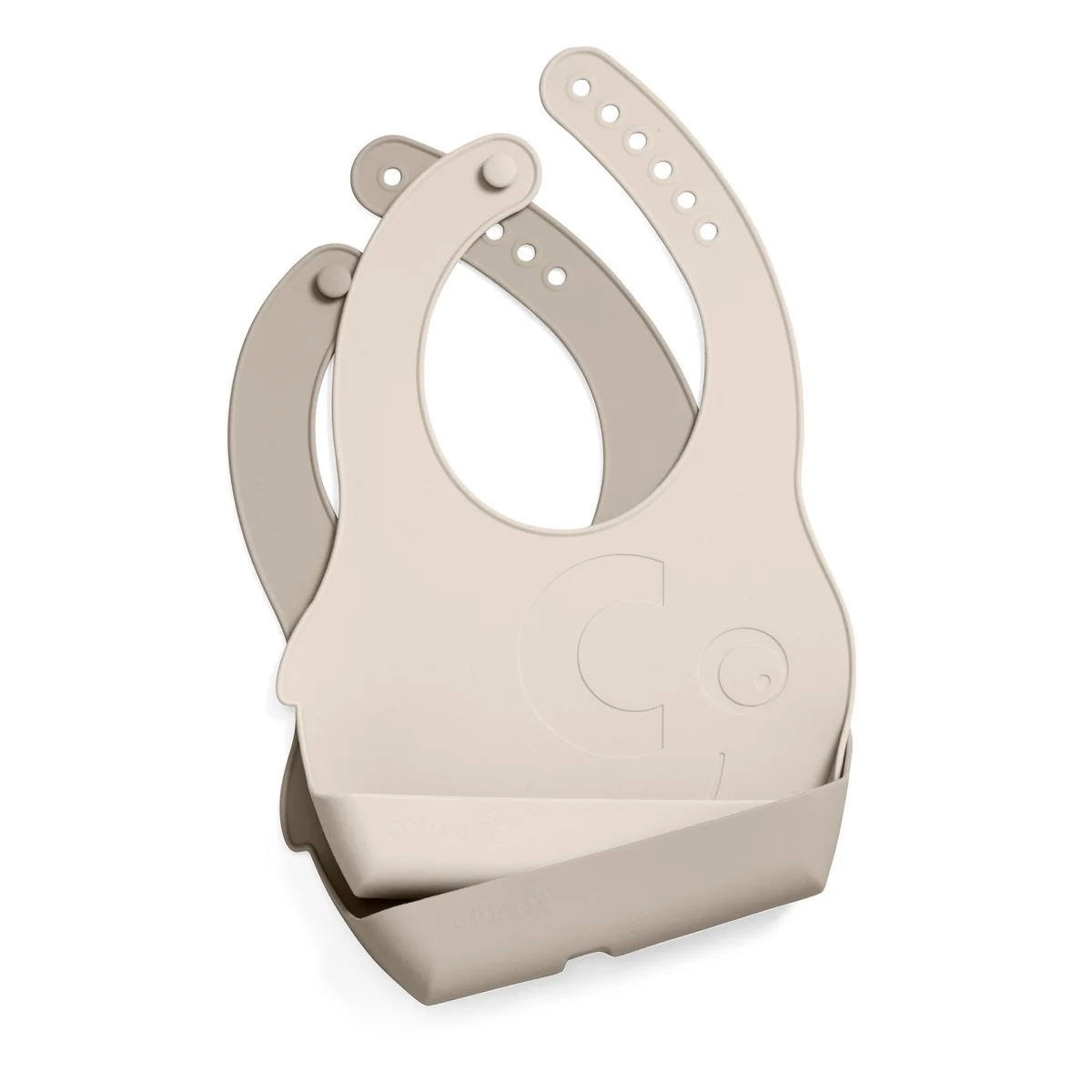 Sebra - Fanto Silikon Lätzchen, jetty beige (2er-Set)