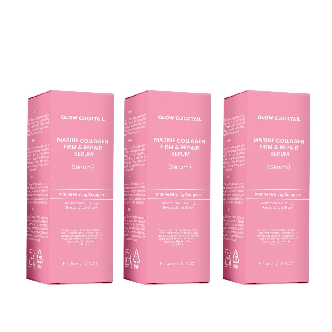 GlowCocktail London 3 x Marine Collagen Firm & Repair Serum 30ml