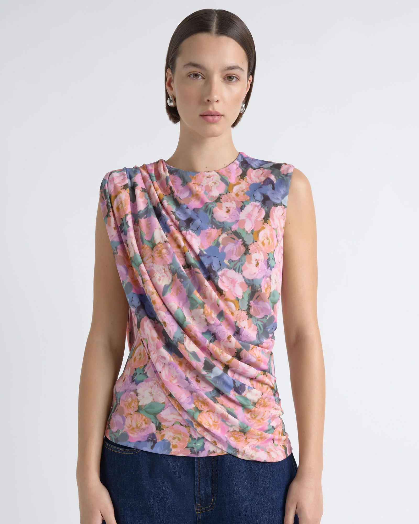 Print Cape Drape Top