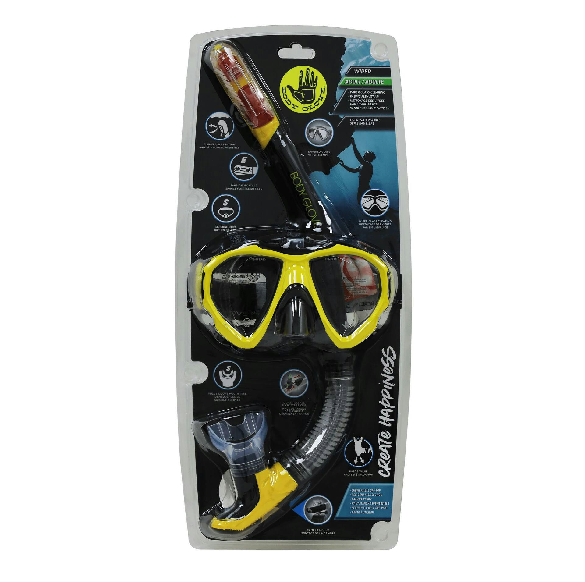 Body Glove Adult Wiper Mask & Snorkel Combo