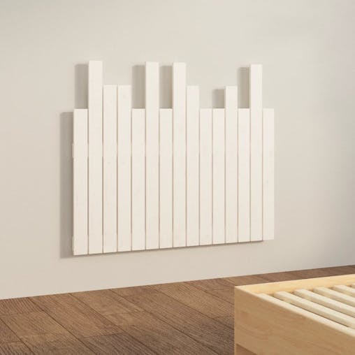 NNEVL Wall Headboard White 95.5x3x80 cm Solid Wood Pine