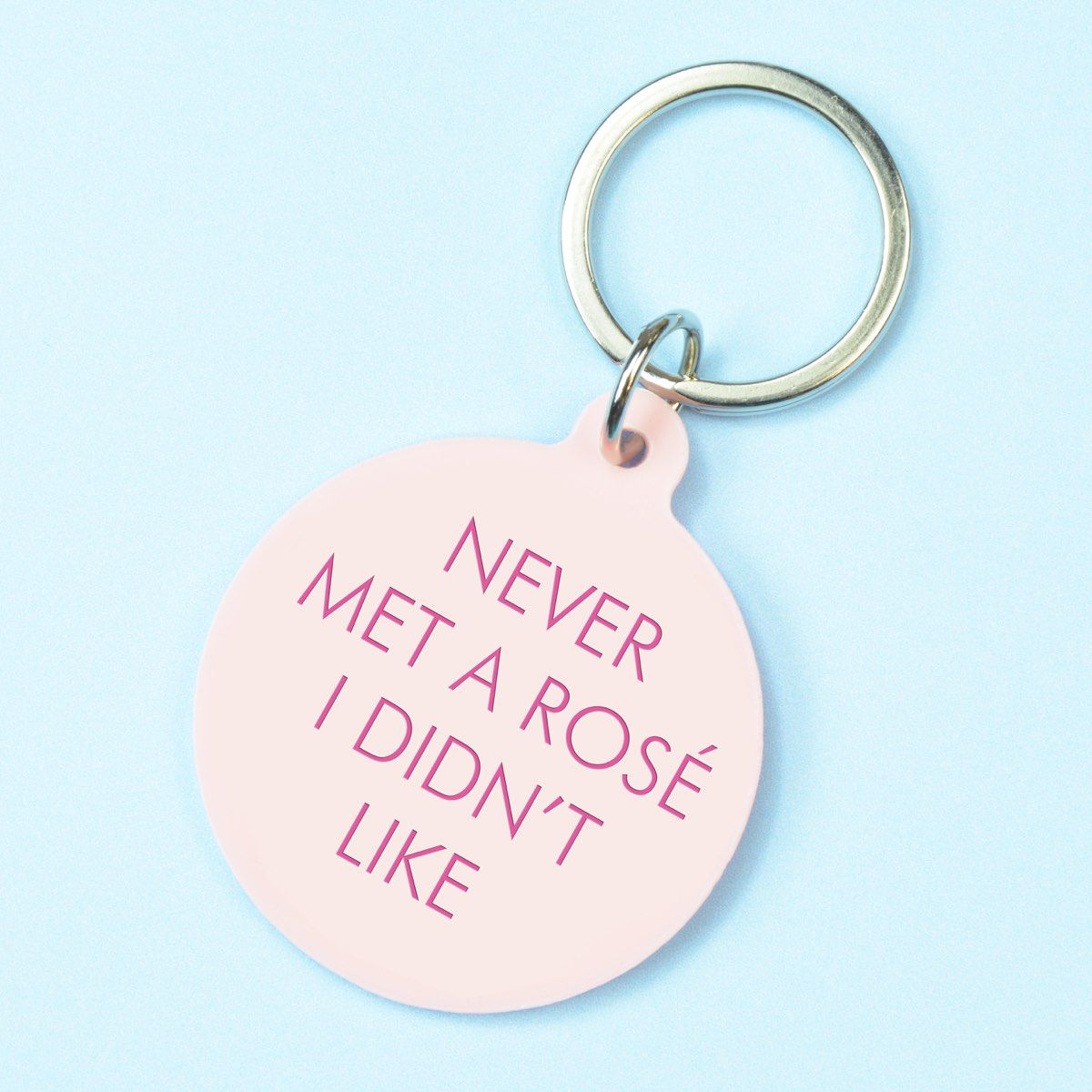 Flamingo Candles Never Met a Rose I Didn't Like Keyring