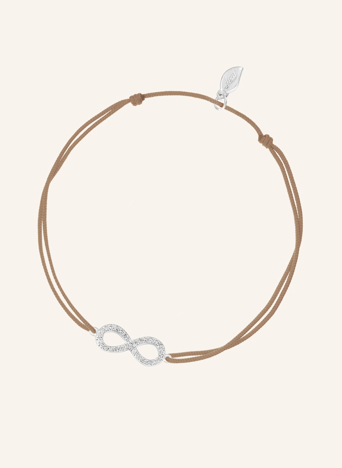 Leaf Freundschaftsarmband INFINITY aus 18 Karat Weißgold mit Diamanten