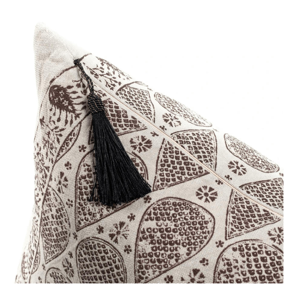 ORIENT EXPRESS - Coussin en lin pur lavé  Damla Marron 50x70